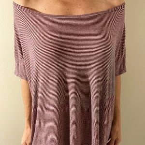 American Eagle Red Striped Blouse